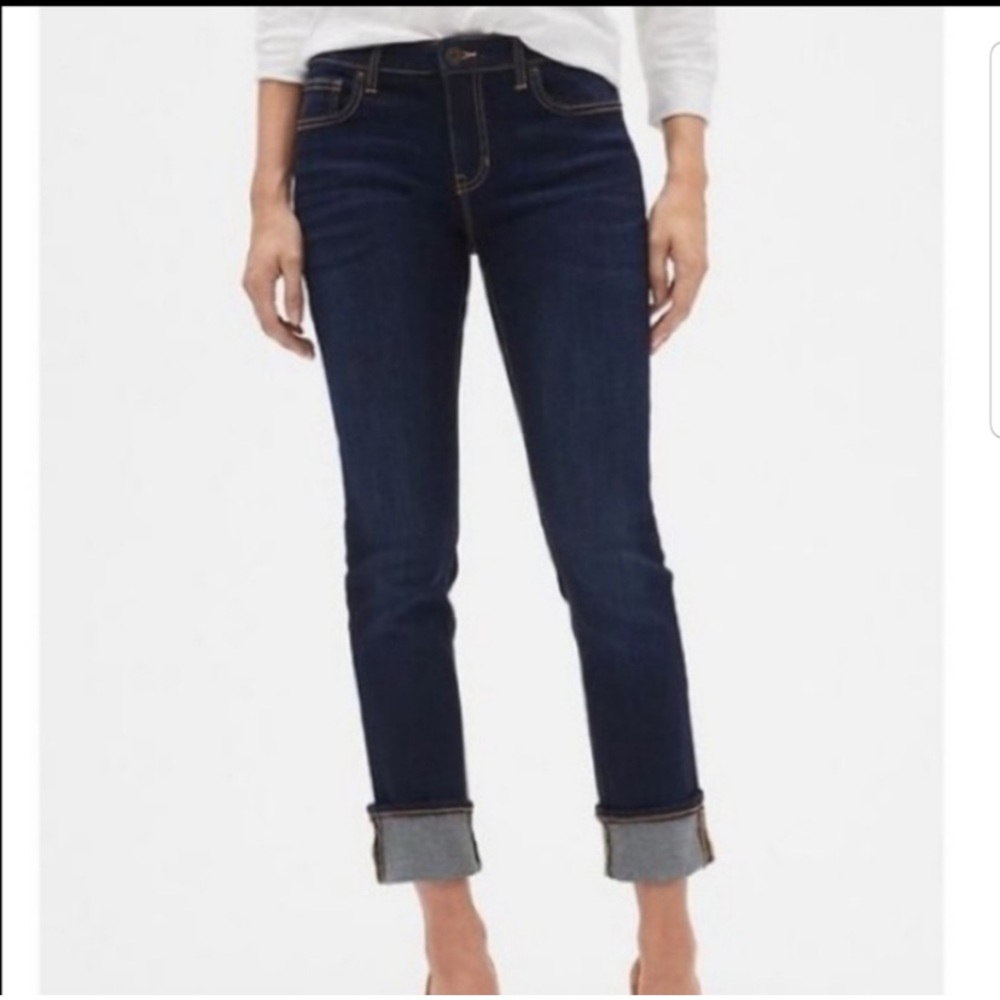 Gap straight cuff dark indigo jeans sz 4 / 27